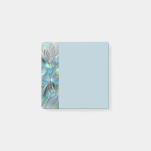 Abstract Blue Green Butterfly Fantasy Fractal Art Post-it Notes