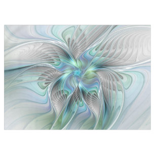 Abstract Blue Green Butterfly Fantasy Fractal Art Tablecloth