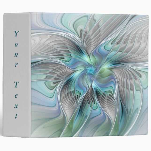 Abstract Blue Green Butterfly Fantasy Fractal Text Binder (Front/Spine)