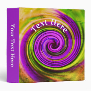 Abstract Blue Green Purple Swirls Personalized Binder