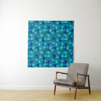 Abstract blue green teal peacock rain drop pattern