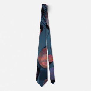 Abstract blue grey galactic geometric circles tie