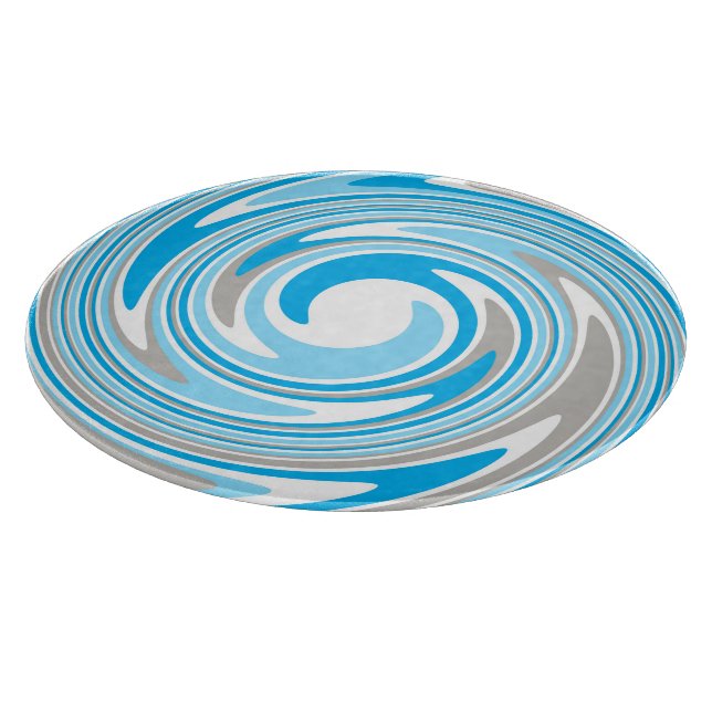 Abstract Blue Grey Spiral Cutting Board (Corner)