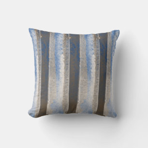 Abstract Blue Grey Tan Cream Modern Throw Pillow