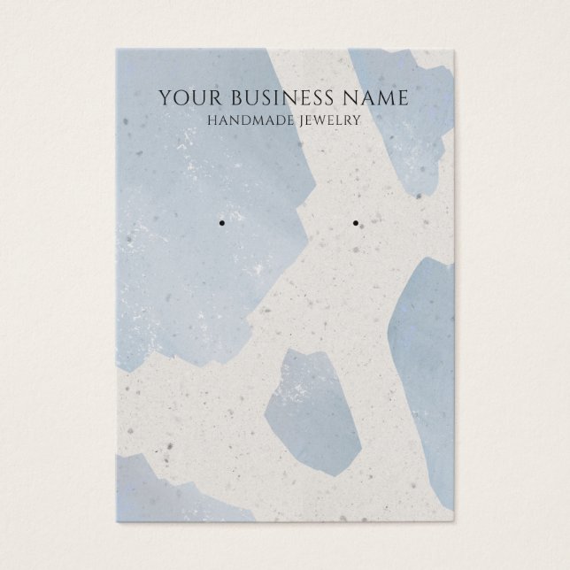 Abstract Blue Grey Terrazzo Earring Display Cards (Front)