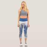 Abstract Blue Grey Watercolor Fractal Art Flower Capri Leggings<br><div class="desc">Unique fantasy flower with shades of blue and grey,  abstract and elegant.
Design for your modern capri leggings and more.</div>