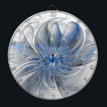 Abstract Blue Grey Watercolor Fractal Art Flower Dartboard<br><div class="desc">A unique fantasy flower with shades of blue and grey, abstract and elegant.
Design for your dartboard and more.</div>
