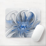 Abstract Blue Grey Watercolor Fractal Art Flower Mouse Pad<br><div class="desc">A unique fantasy flower with shades of blue and grey, abstract and elegant.
Unusual design for your decorative floral mousepad and more.</div>