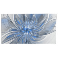 Abstract Blue Grey Watercolor Fractal Art Flower
