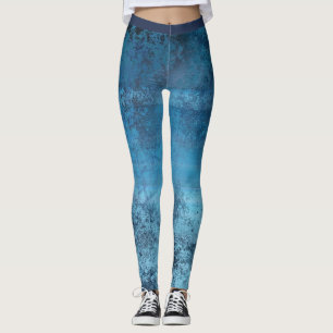 Abstract Blue Grunge Leggings