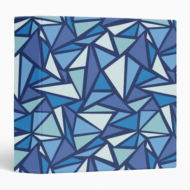 Abstract Blue Ice Crsytal Pattern Binder (Front/Spine)