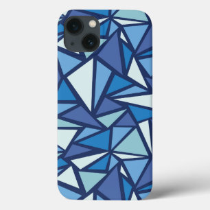 Abstract Blue Ice Crsytal Pattern iPhone 13 Case