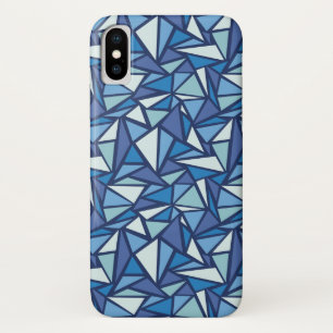 Abstract Blue Ice Crsytal Pattern iPhone X Case