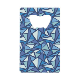 Abstract Blue Ice Crsytal Pattern Credit Card Bottle Opener