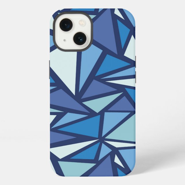 Abstract Blue Ice Crsytal Pattern iPhone Case (Back)