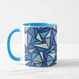 Abstract Blue Ice Crsytal Pattern Mug