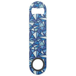 Abstract Blue Ice Crsytal Pattern Speed Bottle Opener