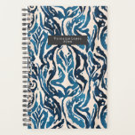 Abstract Blue Ikat Watercolor Pattern Planner<br><div class="desc">Watercolor ikat inspired blue abstract pattern</div>