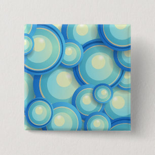Abstract blue in green 2 inch square button
