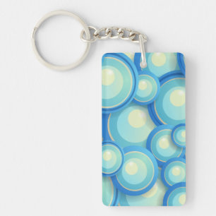 Abstract blue in green keychain