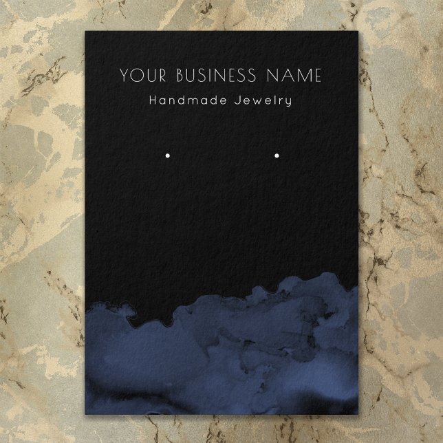 Abstract Blue Ink Wash Earring Display Cards (Creator Uploaded)