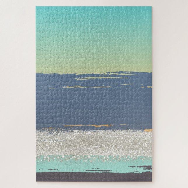 Abstract Blue Jigsaw Puzzle (Vertical)