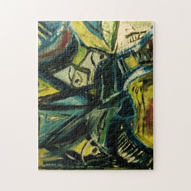 Abstract Blue Jigsaw Puzzle (Vertical)