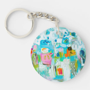 Abstract Blue Keychain