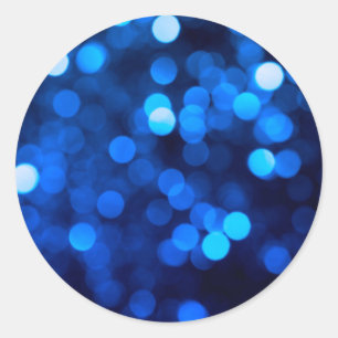 Abstract blue light dots classic round sticker