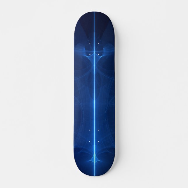Abstract Blue Light Wave Skateboard (Front)