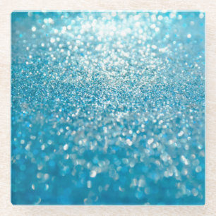 Abstract blue lights, artistic background. glass coaster
