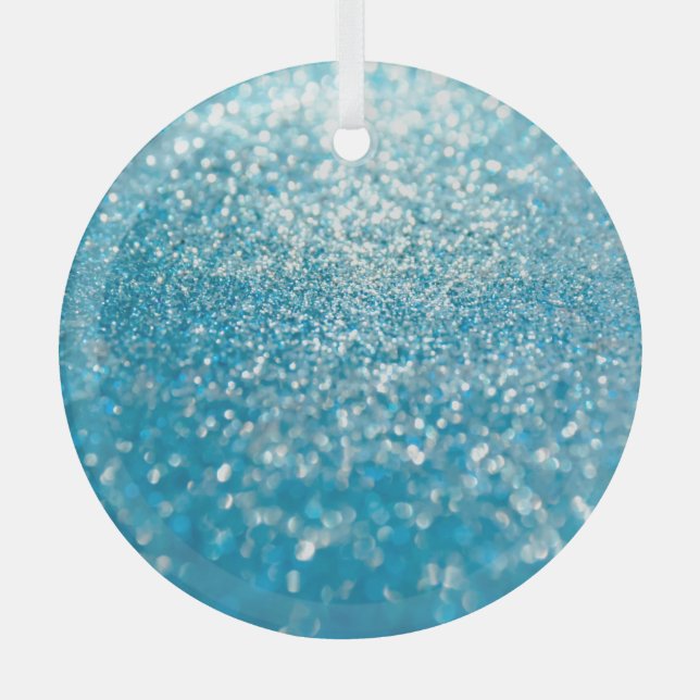 Abstract blue lights, artistic background. glass ornament (Front)