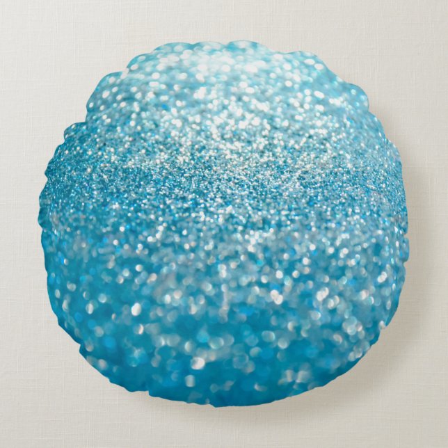 Abstract blue lights, artistic background. round pillow (Front)
