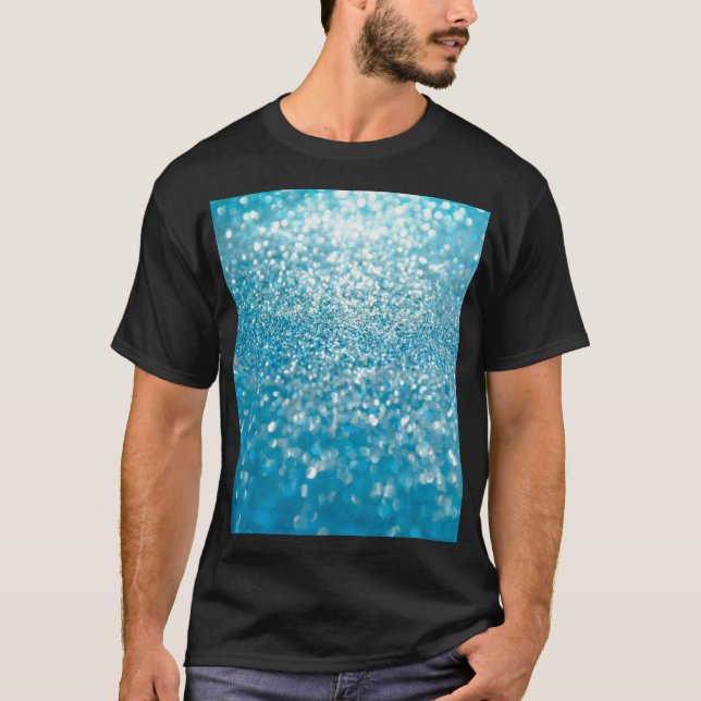 Abstract blue lights, artistic background. T-Shirt (Front)