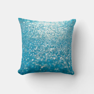 Abstract blue lights, artistic background. throw pillow