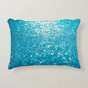 Abstract blue lights on background accent pillow