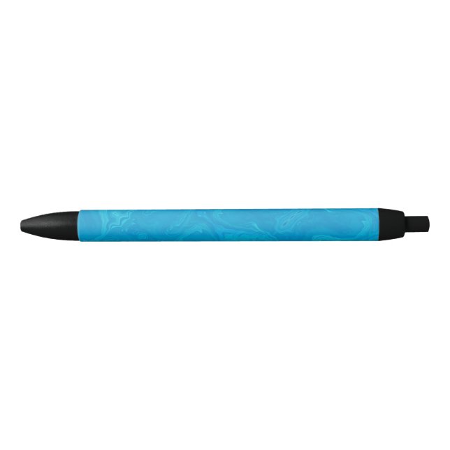 Abstract Blue Marble Personalized  Black Ink Pen (Front)