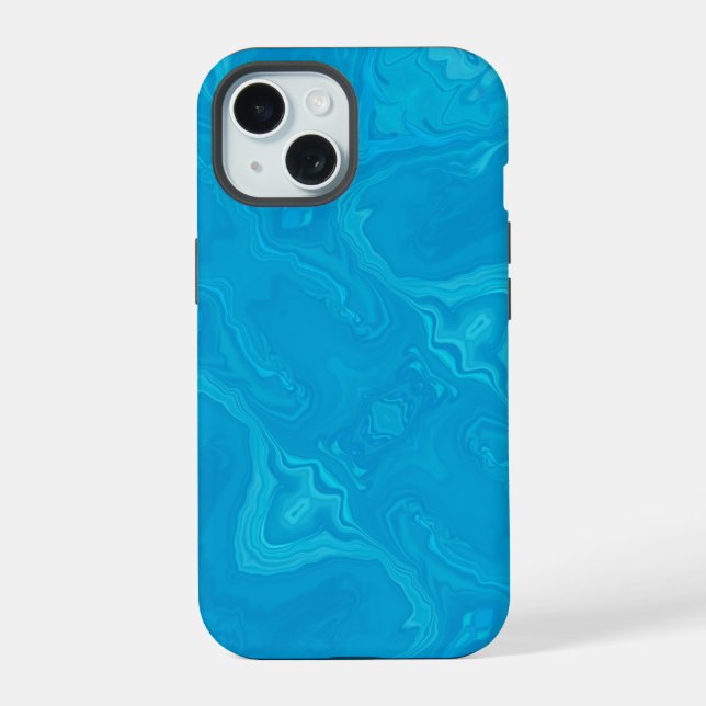 Abstract Blue Marble Personalized HP Lap iPhone 15 Case (Back)