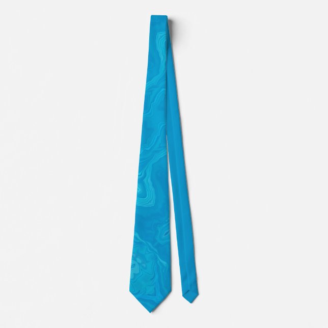 Abstract Blue Marble Personalized  Tie (Front)