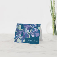 Abstract Blue Marble Swirl Stylish Personalized