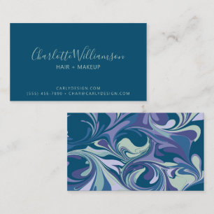 Abstract Blue Marble Swirl Stylish Trendy  Business Card