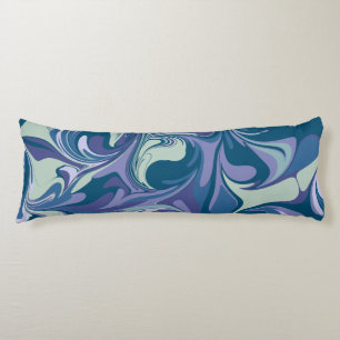 Abstract Blue Marble Swirl Stylish Unique Colourfu Body Pillow
