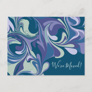 Abstract Blue Marble We've Moved Change of Address Postcard