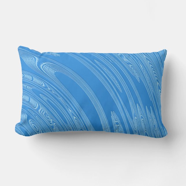 abstract blue metallic texture lumbar pillow (Front)