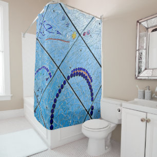 Abstract Blue Mirror Mosaic