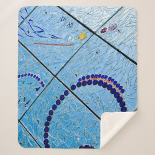 Abstract Blue Mirror Mosaic Sherpa Blanket