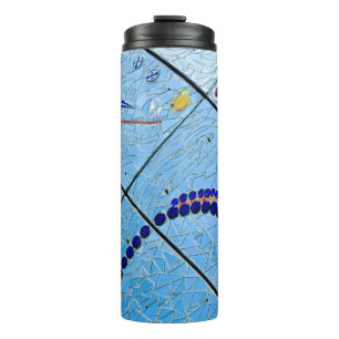 Abstract Blue Mirror Mosaic Thermal Tumbler