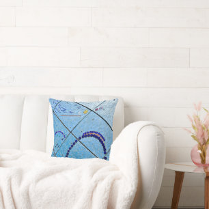 Abstract Blue Mirror Mosaic Throw Pillow