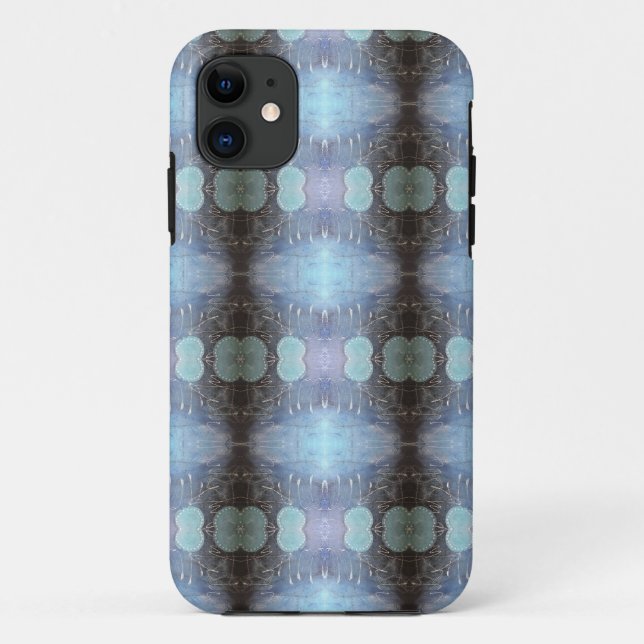 Abstract Blue Mixed Media Style Seamless Pattern Case-Mate iPhone Case (Back)