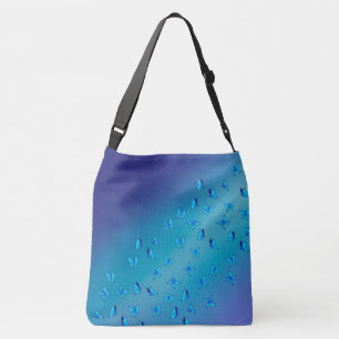 Abstract blue Moonbeams and Butterflies  Crossbody Bag